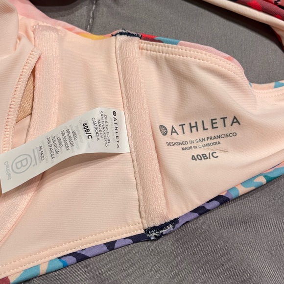 NWOT Athleta Maldives Printed Bikini Top in Bora Bora Multicolor Sz 40 B/C - Picture 7 of 12